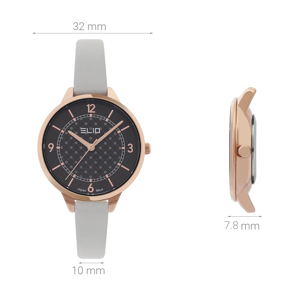Đồng hồ ELIO 32 mm Nữ EL102-02 Màu Xám