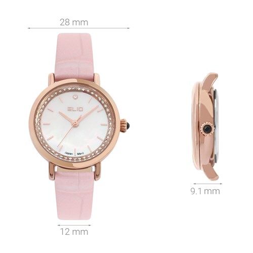 Đồng hồ ELIO 28 mm Nữ EL103-01 Màu Hồng