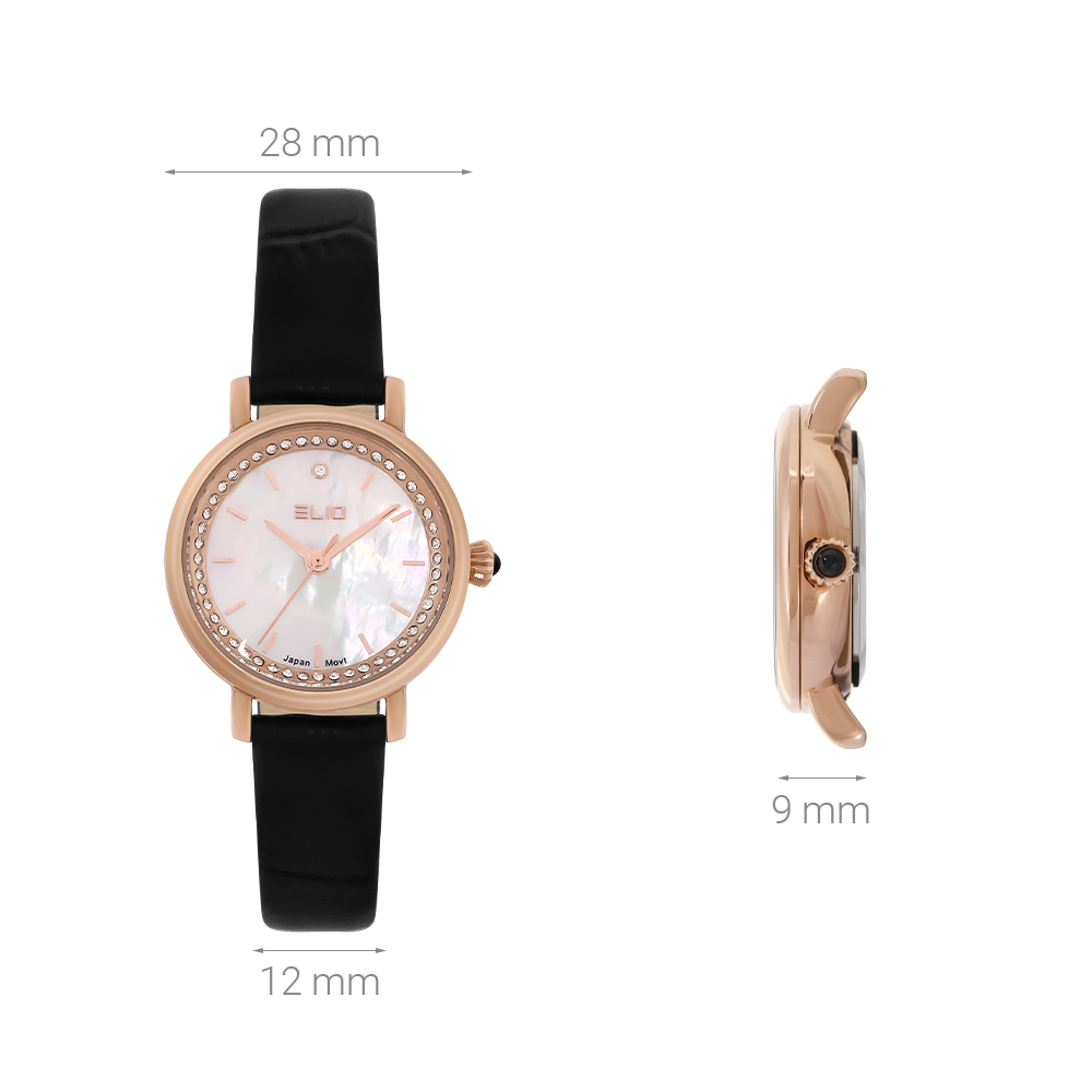 Đồng hồ ELIO 28 mm Nữ EL103-02 Màu Đen