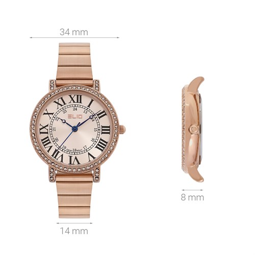 Đồng hồ ELIO 34 mm Nữ ES118-02 Màu Vàng Hồng