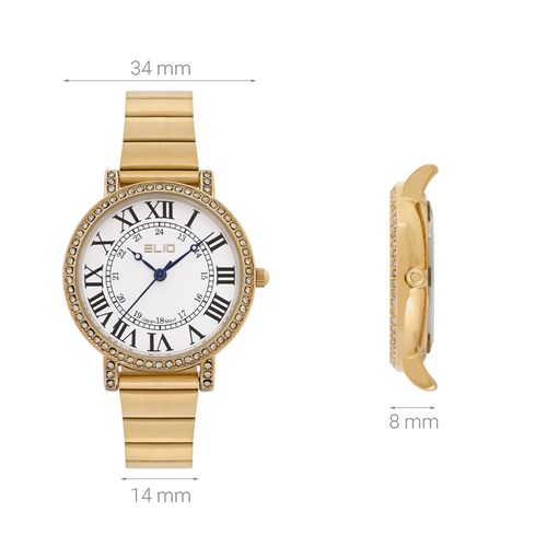 Đồng hồ ELIO 34 mm Nữ ES118-03 Màu Vàng