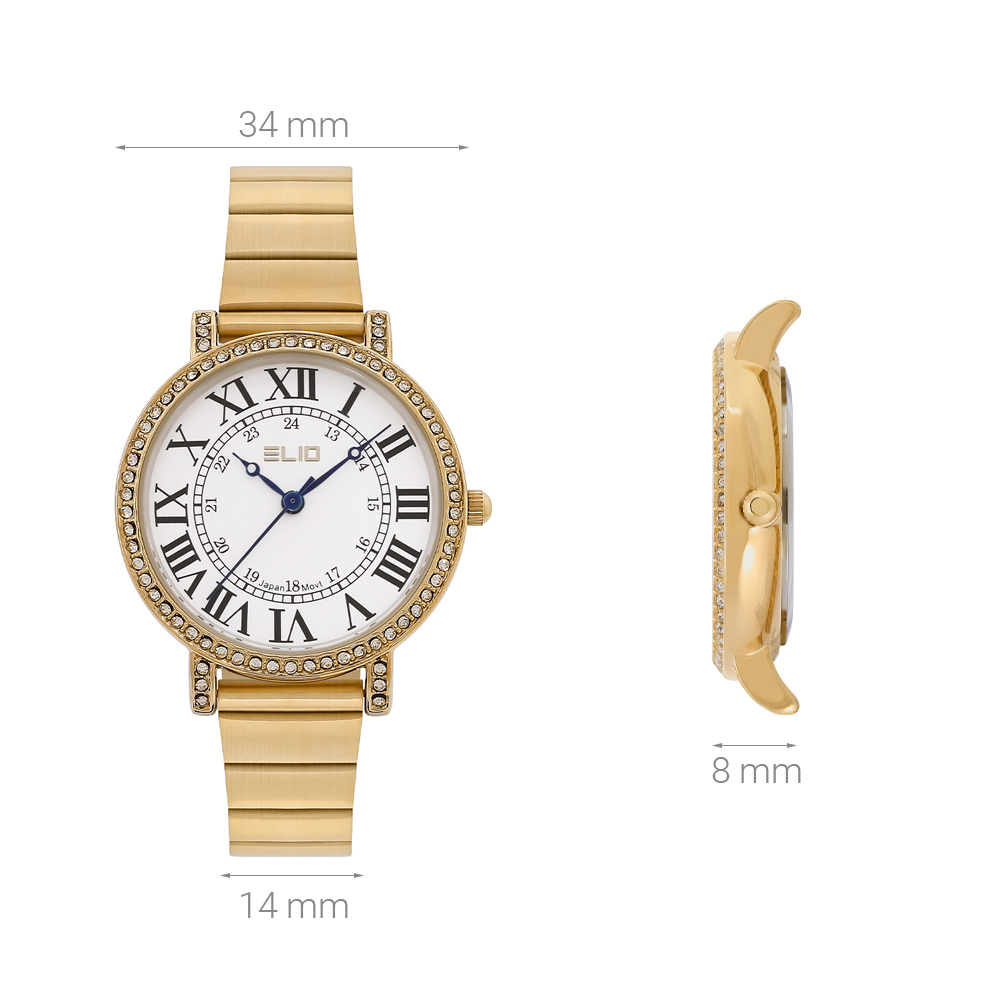 Đồng hồ ELIO 34 mm Nữ ES118-03 Màu Vàng