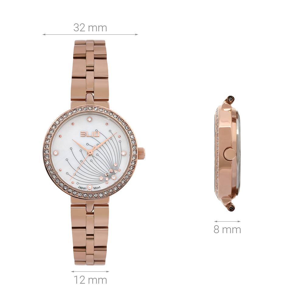 Đồng hồ ELIO Flower 32 mm Nữ ES119-03 Màu Vàng Hồng