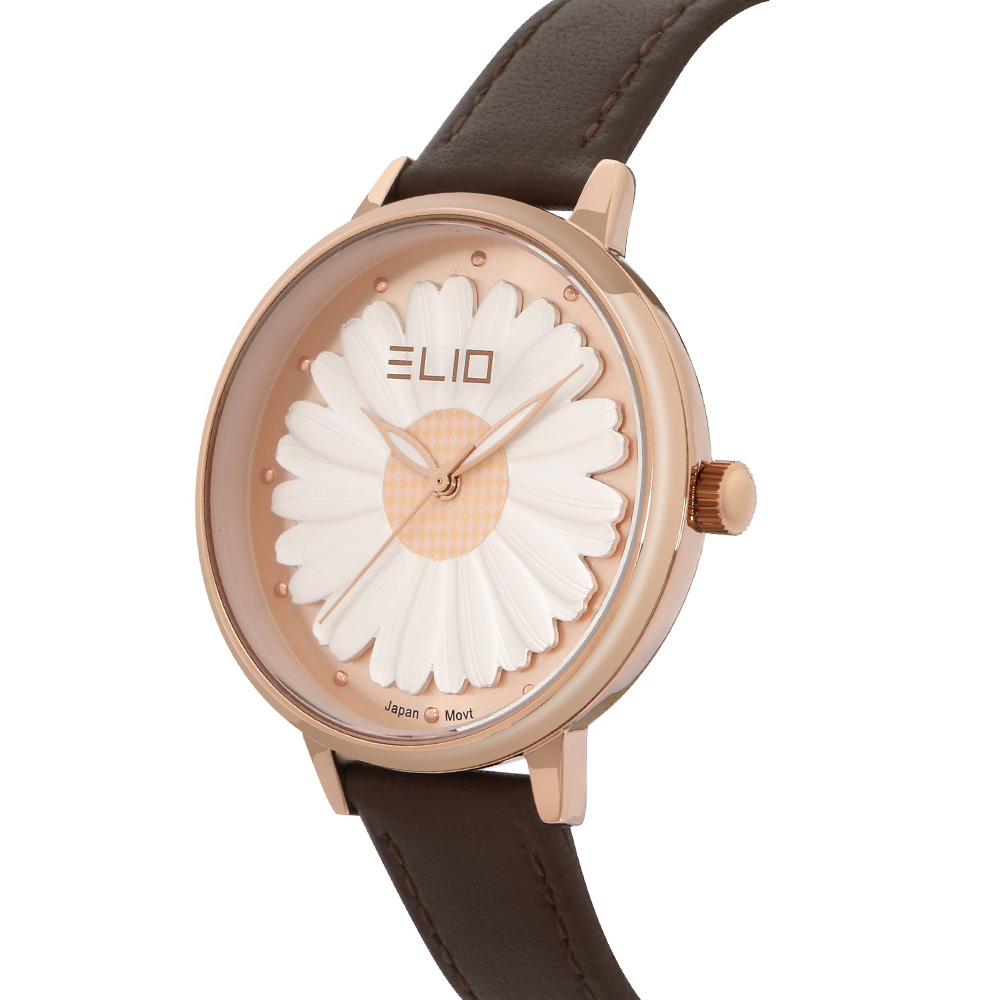 Đồng hồ ELIO Flower 35 mm Nữ EL105-02 Màu Nâu