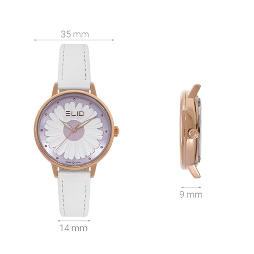 Đồng hồ ELIO Flower 35 mm Nữ EL105-03 Màu Trắng