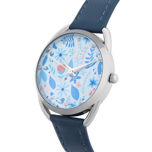 Đồng hồ ELIO Flower 32 mm Nữ EL108-01 Màu Xanh Dương