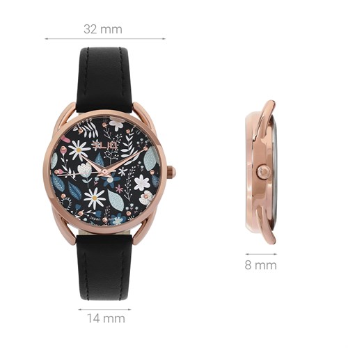 Đồng hồ ELIO Flower 32 mm Nữ EL108-03 Màu Đen