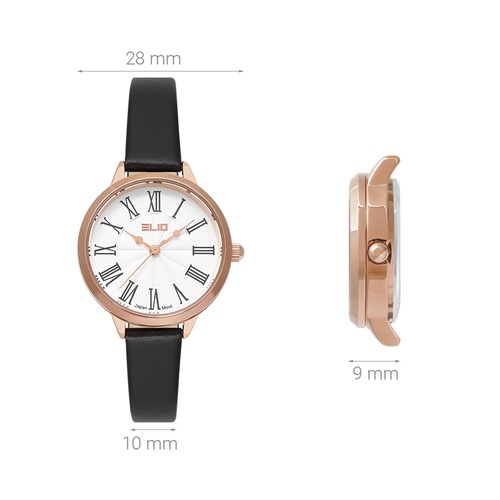 Đồng hồ ELIO 28 mm Nữ EL112-01 Màu Đen
