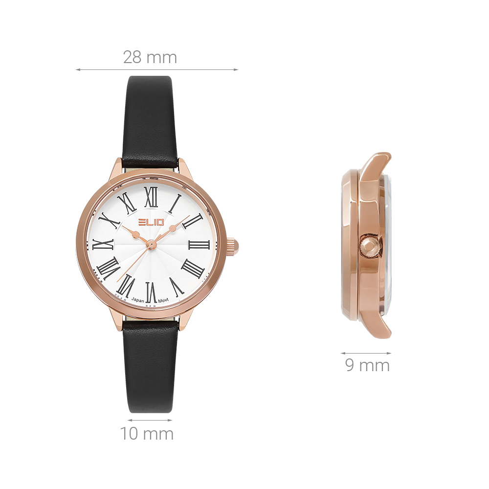 Đồng hồ ELIO 28 mm Nữ EL112-01 Màu Đen
