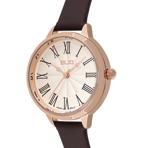 Đồng hồ ELIO 28 mm Nữ EL112-02 Màu Nâu