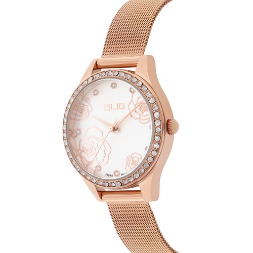 Đồng hồ ELIO Flower 33 mm Nữ ES124-02 Màu Vàng Hồng
