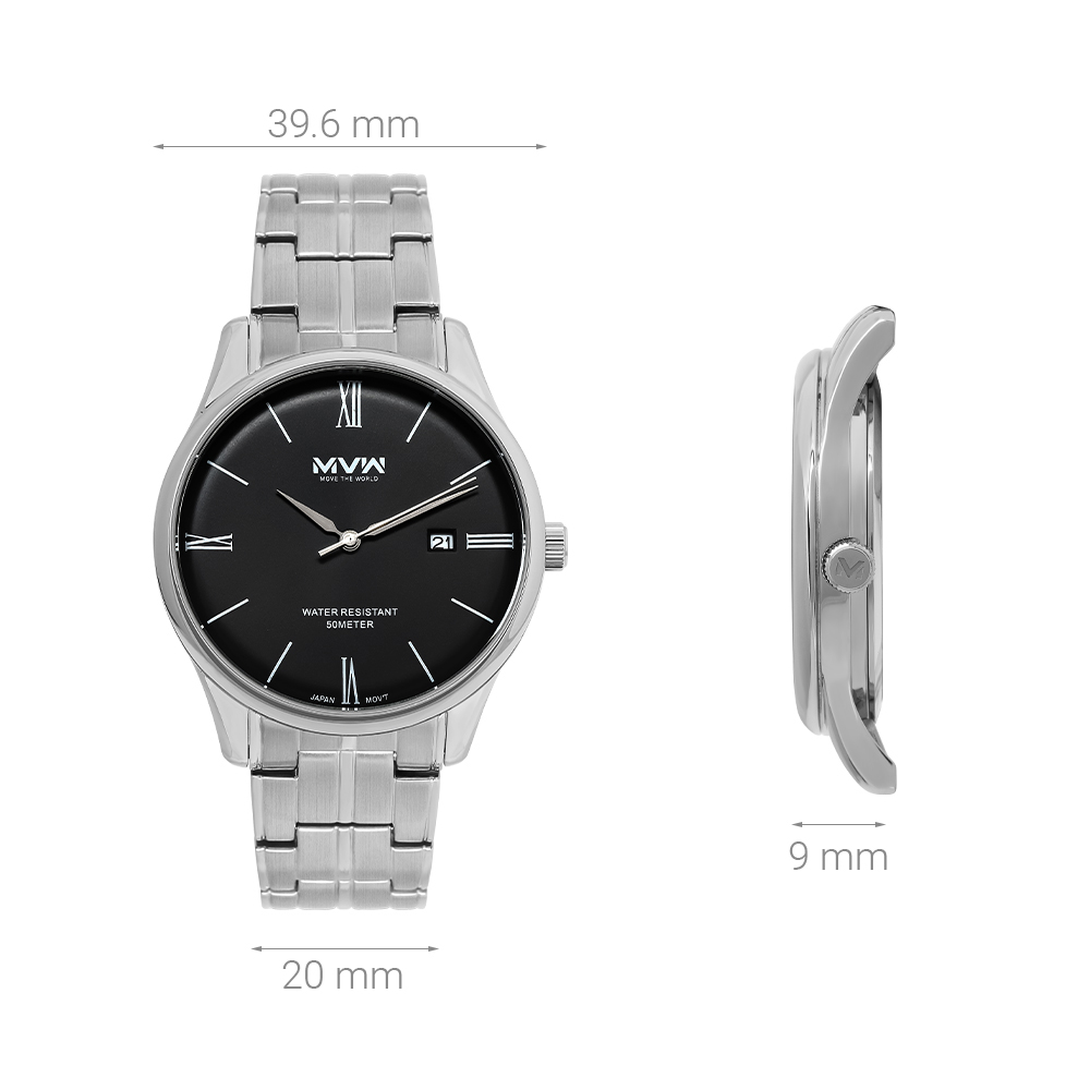 Đồng hồ MVW 39.6mm Nam MS078-01 Màu Bạc