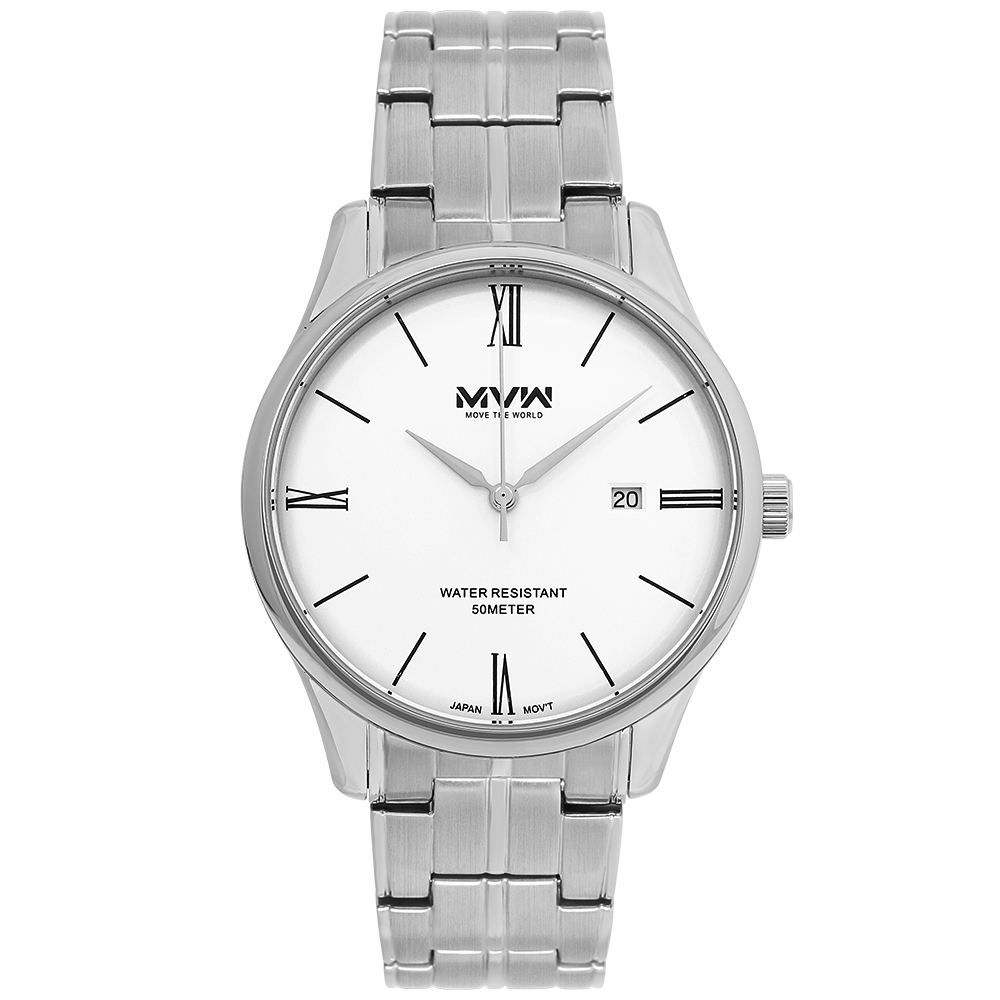 Đồng hồ MVW 39.6mm Nam MS078-02 Màu Bạc