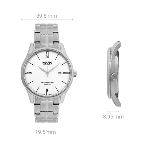 Đồng hồ MVW 39.6mm Nam MS078-02 Màu Bạc