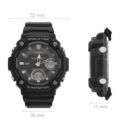 Đồng hồ CASIO 52 mm Nam AEQ-120W-1AVDF Màu Đen