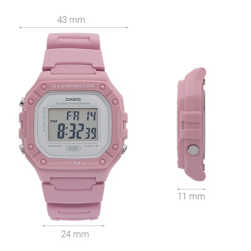 Đồng hồ CASIO 43 mm Unisex W-218HC-4AVDF Màu Hồng