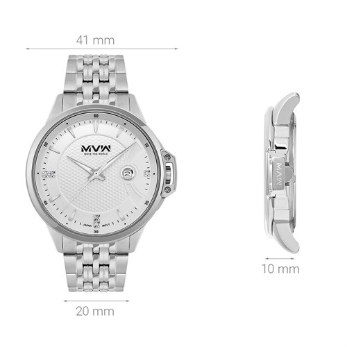 Đồng hồ MVW 41 mm Nam MS081-01 Màu Bạc