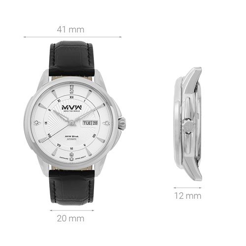 Đồng hồ MVW Star 41 mm Nam MLA002-01 Màu Đen