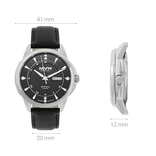 Đồng hồ MVW Star 41 mm Nam MLA002-02 Màu Đen