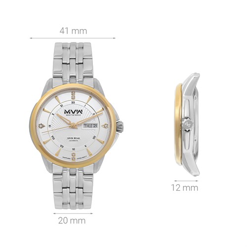 Đồng hồ MVW Star 41 mm Nam MSA001-02 Màu Bạc