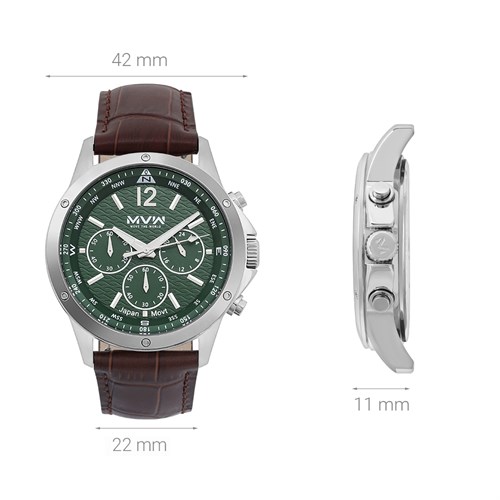Đồng hồ MVW Sport 42 mm Nam ML066-02 Màu Nâu