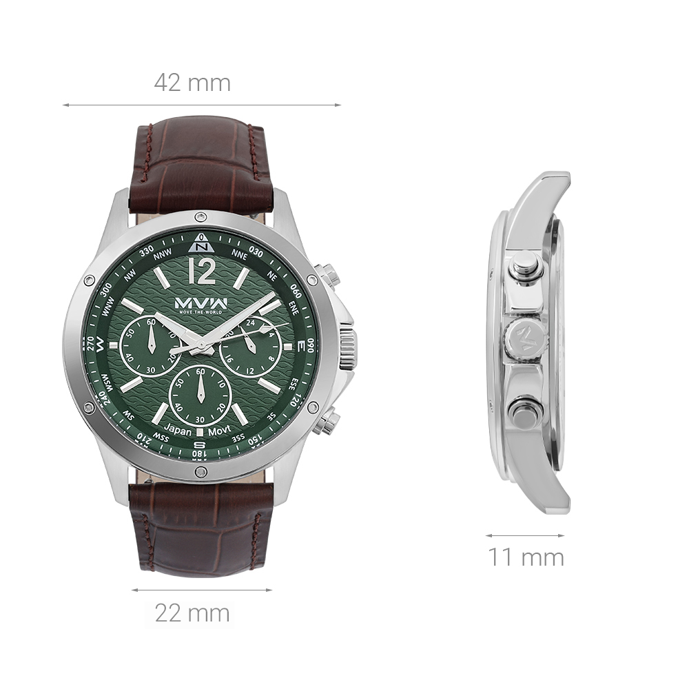 Đồng hồ MVW Sport 42 mm Nam ML066-02 Màu Nâu