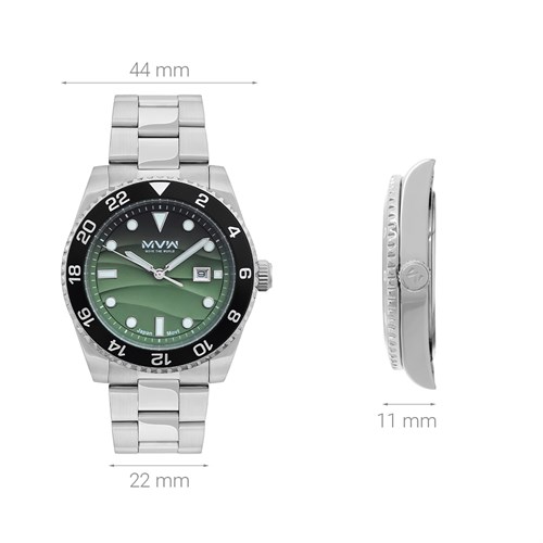 Đồng hồ MVW 44 mm Nam MS077-03 Màu Bạc