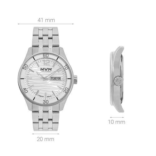 Đồng hồ MVW 41 mm Nam MS079-02 Màu Bạc