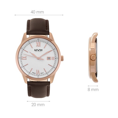 Đồng hồ MVW 40 mm Nam ML070-02 Màu Nâu