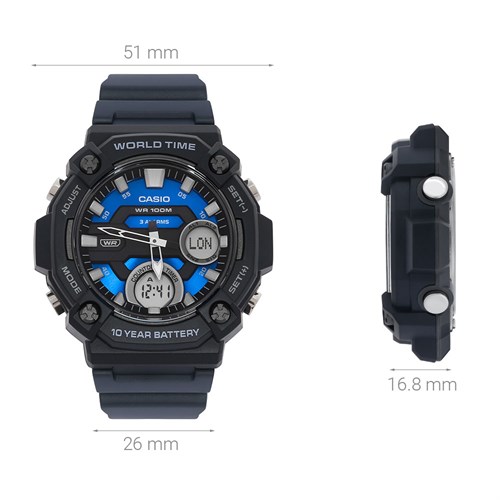 Đồng hồ Casio 51 mm Nam AEQ-120W-2AVDF Màu Xanh Dương