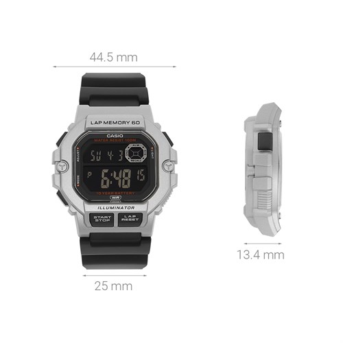 Đồng hồ Casio 44.5 mm Nam WS-1400H-1BVDF Màu Đen