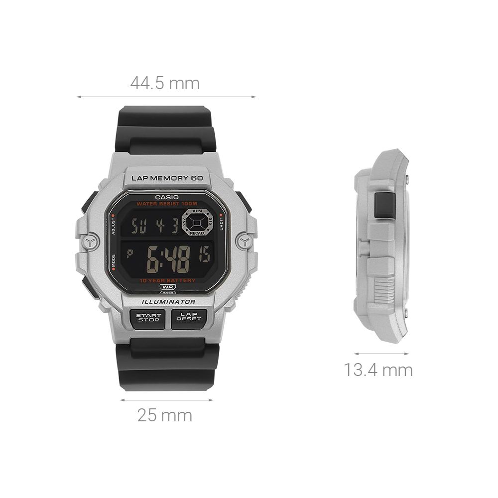 Đồng hồ Casio Timeless 44.5 mm Nam WS-1400H-1BVDF Màu Đen