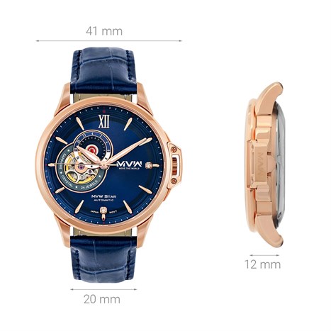 Đồng hồ MVW Star 41 mm Nam MLA004-01 Màu Xanh Dương