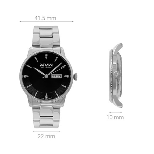 Đồng hồ MVW 41.5 mm Nam MS080-01 Màu Bạc