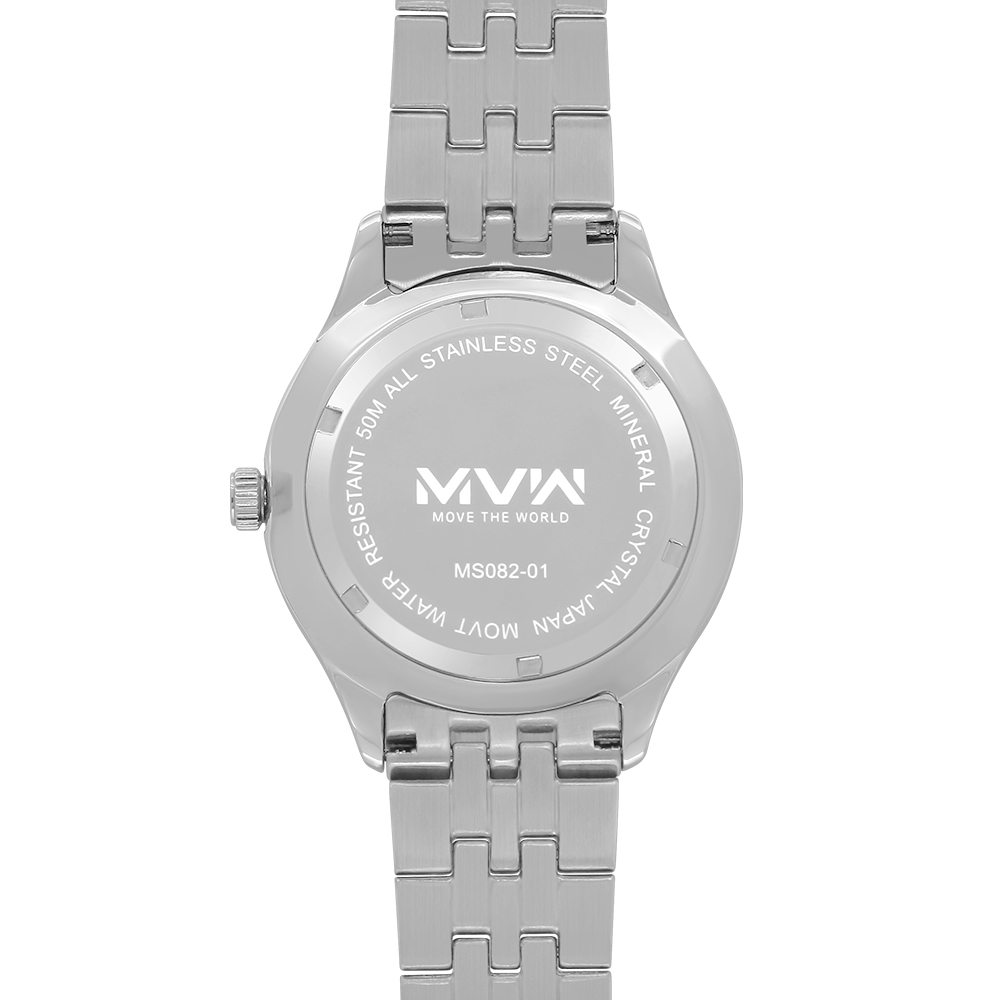 Đồng hồ MVW 41.5 mm Nam MS082-01 Màu Bạc