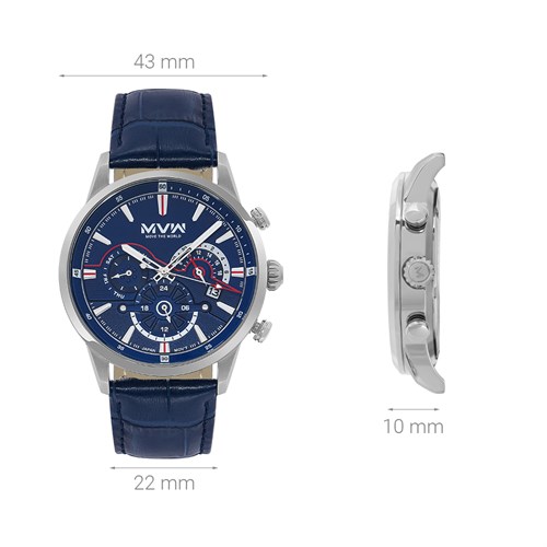 Đồng hồ MVW Sport 43 mm Nam ML072-01 Màu Xanh Dương