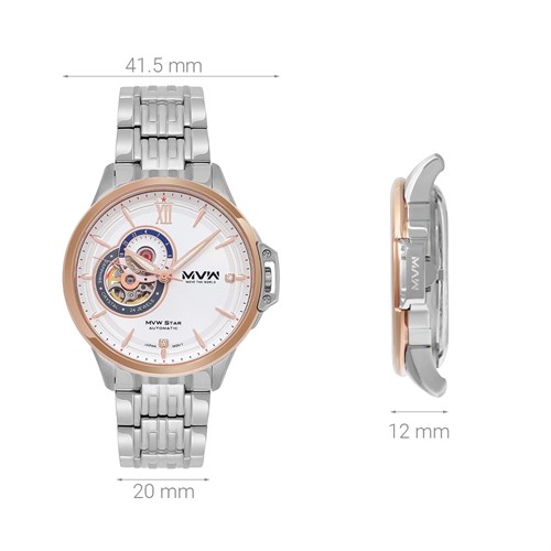Đồng hồ MVW STAR 41.5 mm Nam MSA003-01 Màu Bạc