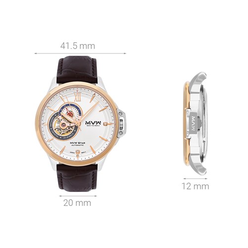 Đồng hồ MVW STAR 41.5 mm Nam MLA004-02 Màu Nâu
