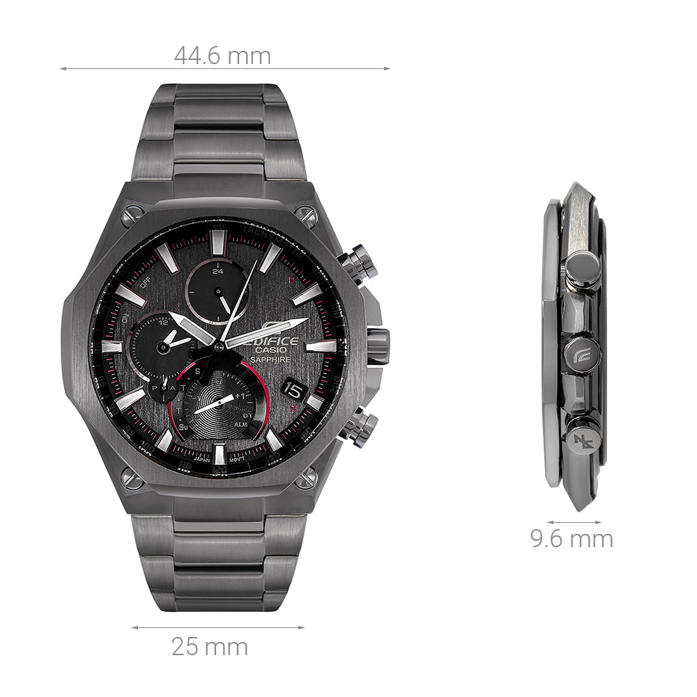 Đồng hồ EDIFICE CASIO 44.6 mm Nam EQB-1100DC-1ADR Màu Xám