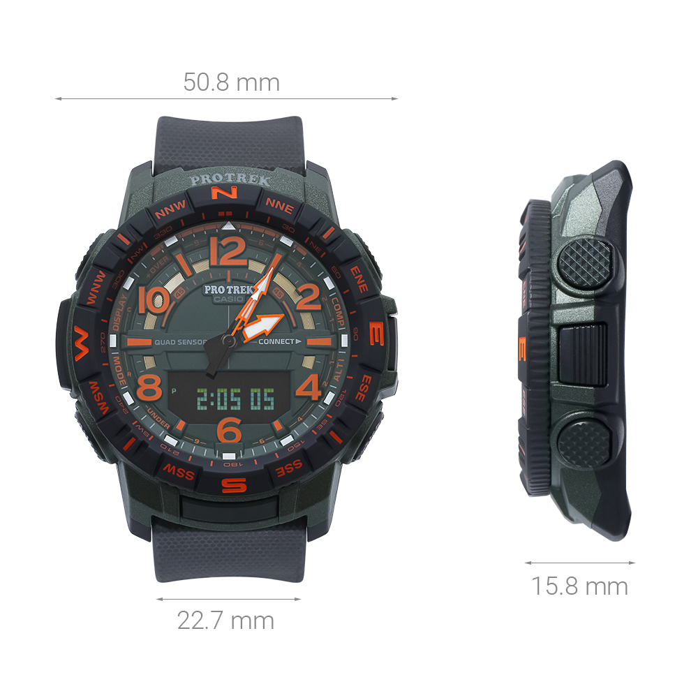 Đồng hồ CASIO PROTREK 50.8 mm Nam PRT-B50FE-3DR Màu Đen