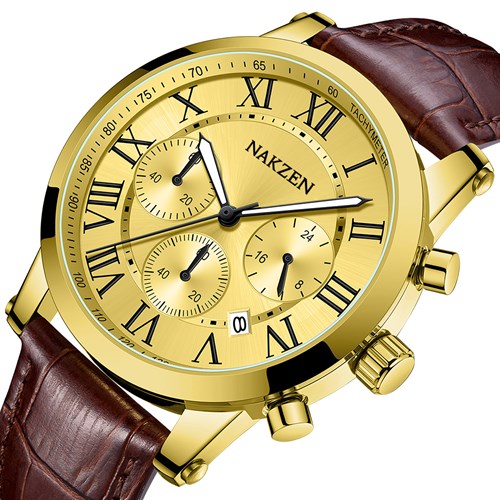 Đồng hồ Nakzen 42 mm Nam SL8415G-3 Màu Nâu