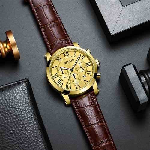 Đồng hồ Nakzen 42 mm Nam SL8415G-3 Màu Nâu