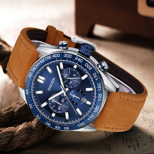 Đồng hồ Nakzen 43.8 mm Nam SL8403G-2 Màu Nâu