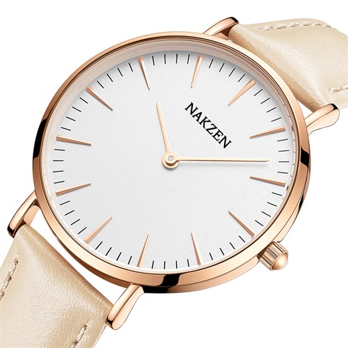 Đồng hồ Nakzen 38 mm Nữ SL8318LBN-7NR Màu Kem