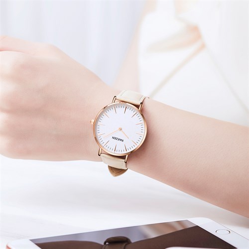 Đồng hồ Nakzen 38 mm Nữ SL8318LBN-7NR Màu Kem