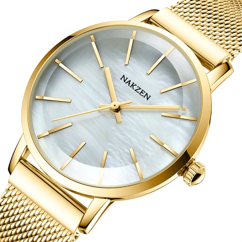 Đồng hồ Nakzen 34 mm Nữ SS8257LD-7N3 Màu Vàng