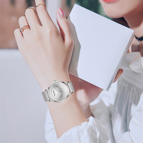 Đồng hồ Nakzen Pha Lê Tuyết 34 mm Nữ SS8332L-7 Màu Bạc