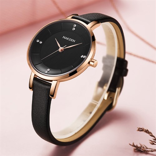 Đồng hồ Nakzen 34 mm Nữ SL8255LBK-1 Màu Đen