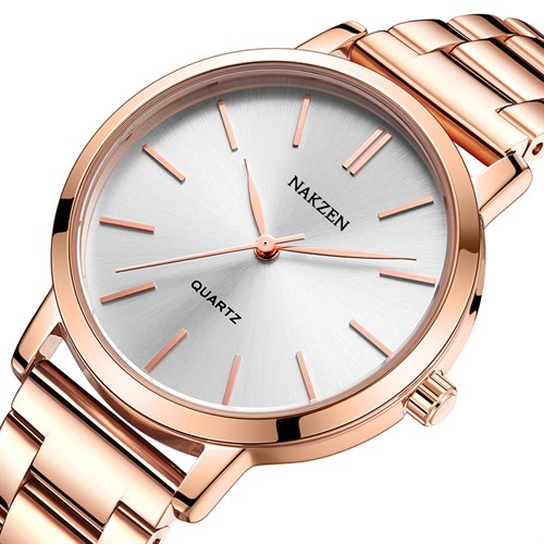 Đồng hồ Nakzen 34 mm Nữ SS8307LRE-7NR Màu Vàng Hồng