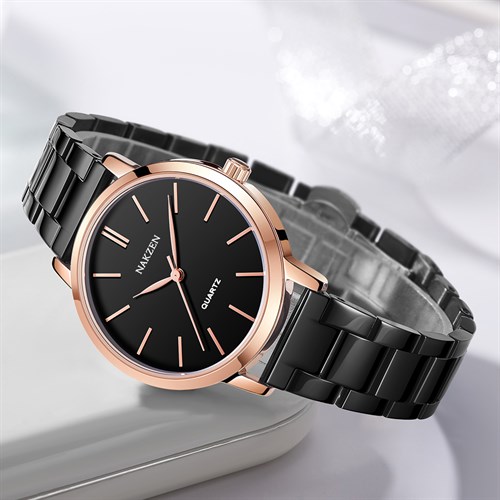 Đồng hồ Nakzen 34 mm Nữ SS8307LBK-1NR Màu Đen